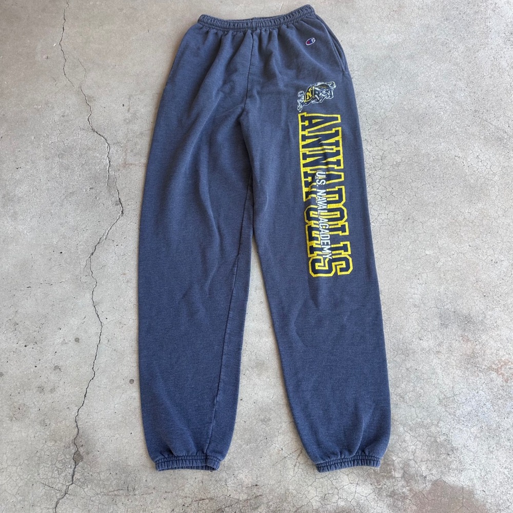 Champion Sweatpants Mens Medium Navy Blue Excellent Annapolis US Naval Academy